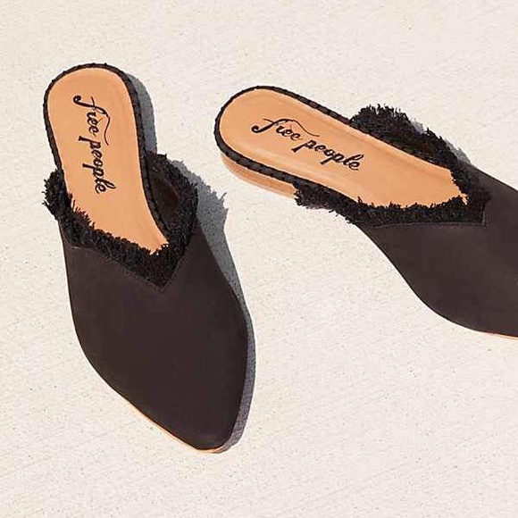 Free People Shoes - Black free People fringe slide mule